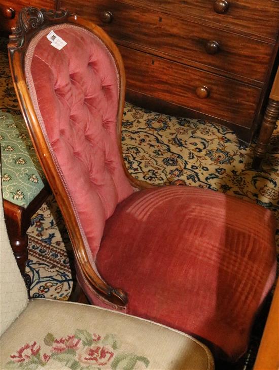 Victorian showwood nursing chair(-)